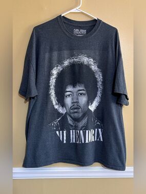 Jimi Hendrix Karl Ferris Collection Graphic Rock Band T Tee Retro Gray 2X